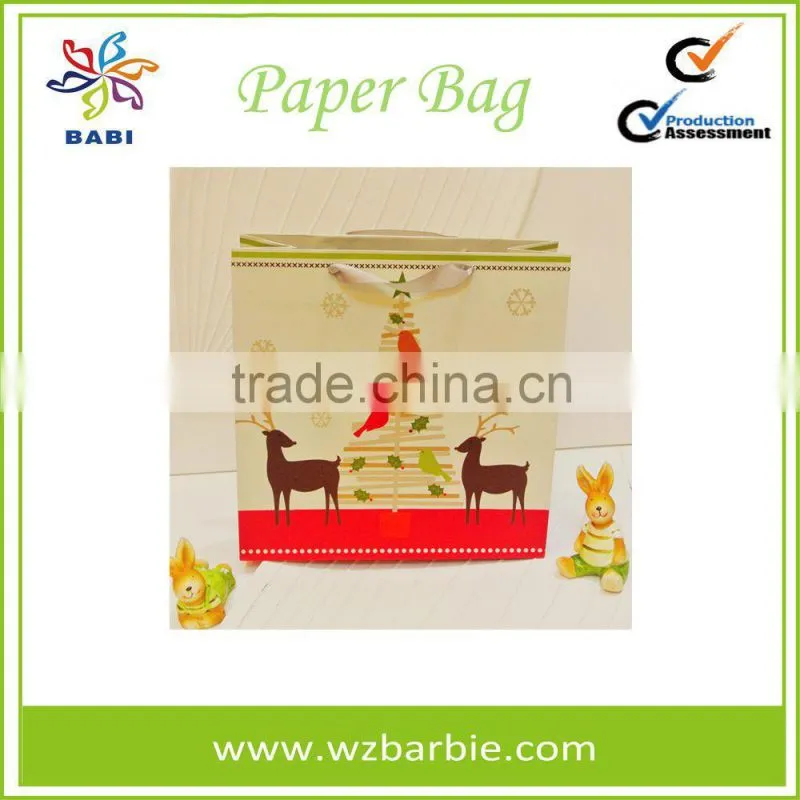 Customized Recyclable Christmas Gift Paper Bag With Logo Printed