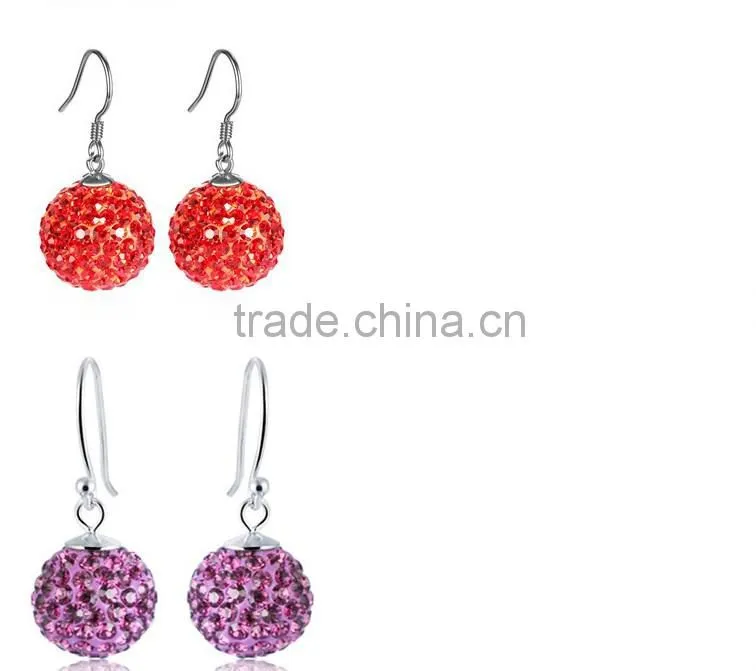 Fashion Party Decor Sexy Shambhala Bead Wholesale Earring Accessories 925 silver Jewelery Charm earring