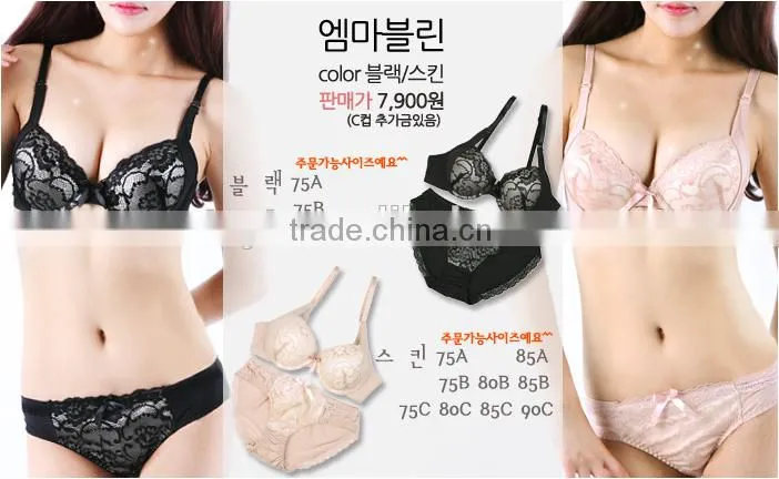 hot sell sexy girl lace push up bra&brief sets underwear/lingerie/intimate