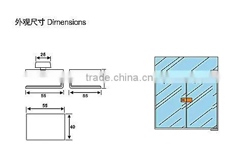 Stainless steel glass door lock KG-06D