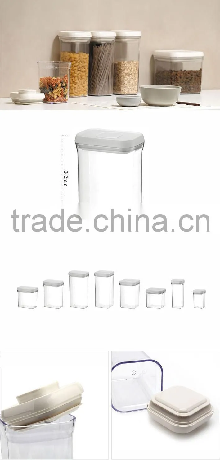 Plastic fresh sealed cans, PS sealed can AS PS airtight container,clear candy can