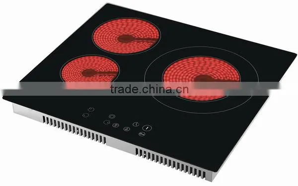 Schott glass ceramic cooker/three heating zones cooktop