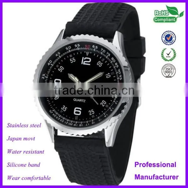 Custom logo watch silicon band stainless steel case back watch made in china factory