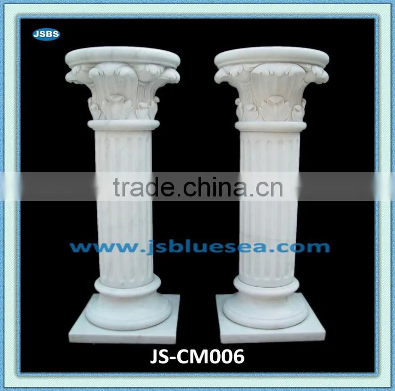 sale white marble carved corrugated columns