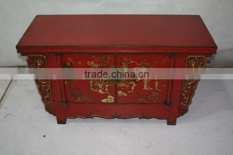 chinese antique furniture antique red tv cabinet