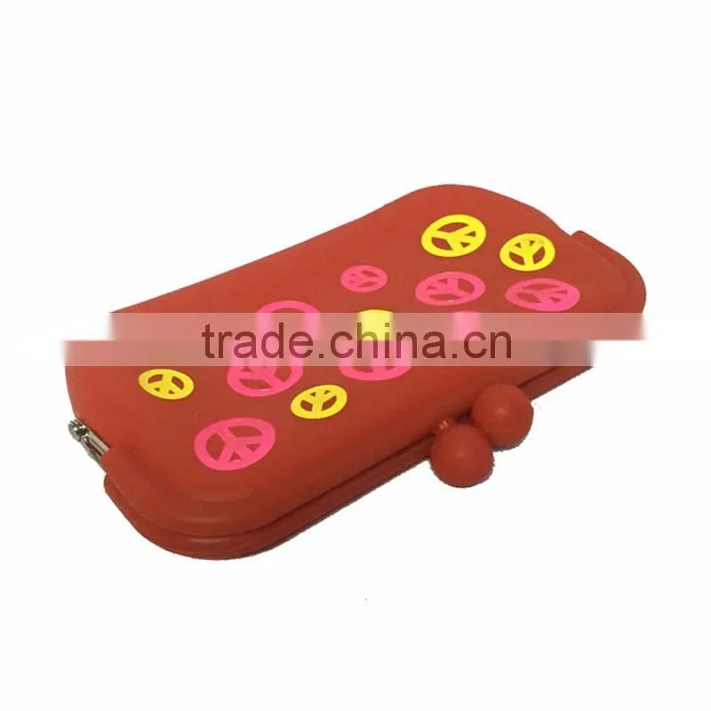 Stylish Bright Black coin purse Silicone Cosmetic Cell Phone Bag