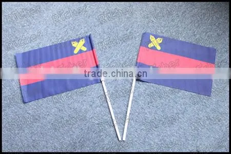 Sports hand waving flag and banners