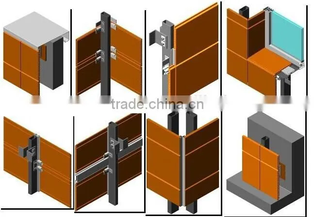 aluminium terracotta fixing system lining plate accessories for curtain wall