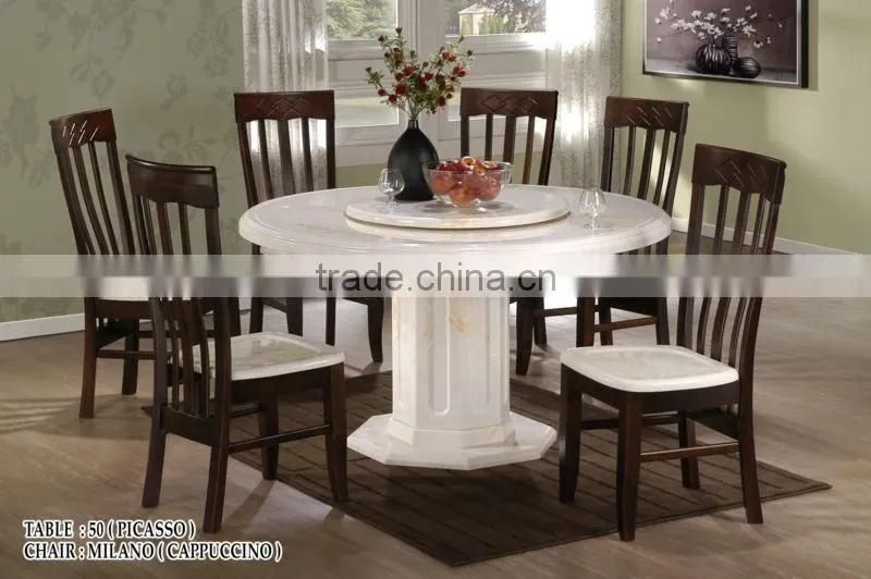 Latest Stainless Marble Top Table Cushion Solid Wood Chair Famous