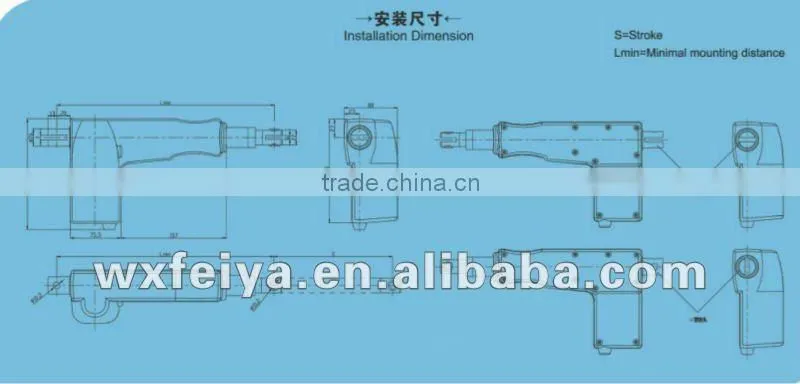 FY012 12v/24v dc motor linear actuator