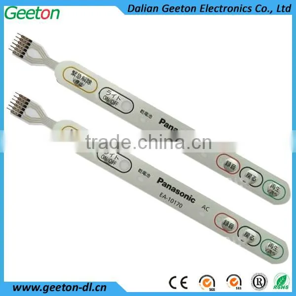 LED Push Button Membrane Switch Panel With 3M467 Self Adhesive