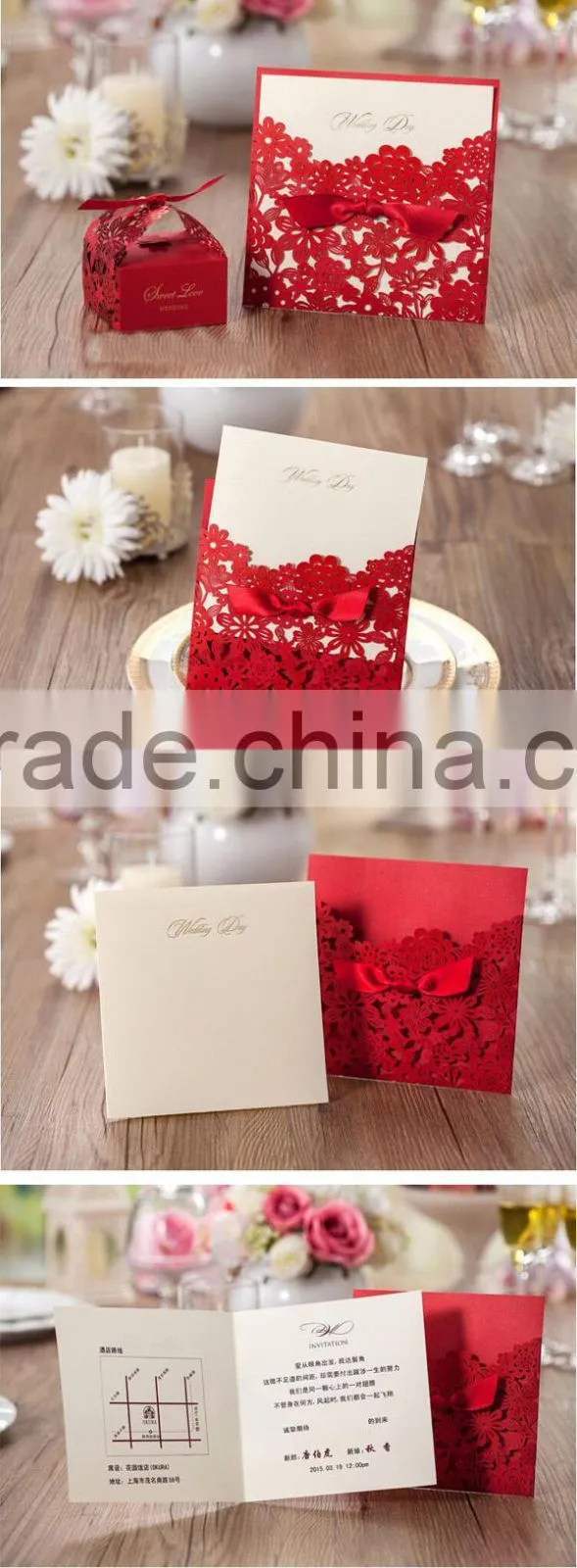 Factory directly roll wedding invitation card wholesale