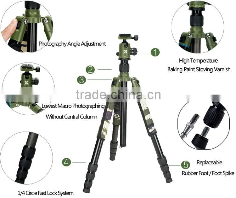 BILDPRO Tourism Tripod Camera Stand Professional Video Photography Stand