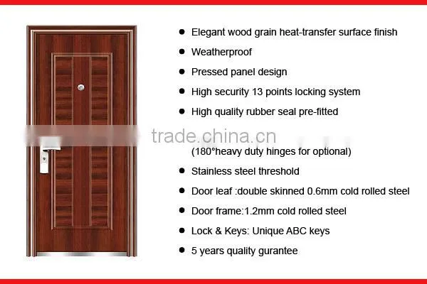 SC-S056 Indian Main Door Design Steel Doors,Single Security Doors