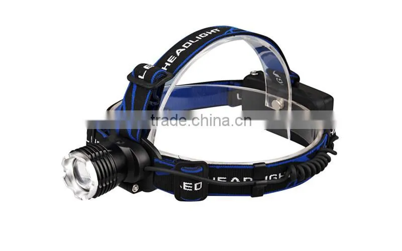 2015 New Style 2*18650 Battery Rechargeable Headlight 500 Lumen Strong Light T6 Led Headlamp Irradiation Distance Of 150 Meter