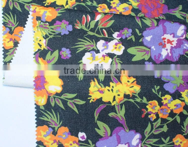 Plain polyester viscose heavy weight outdoor flower print women fabric