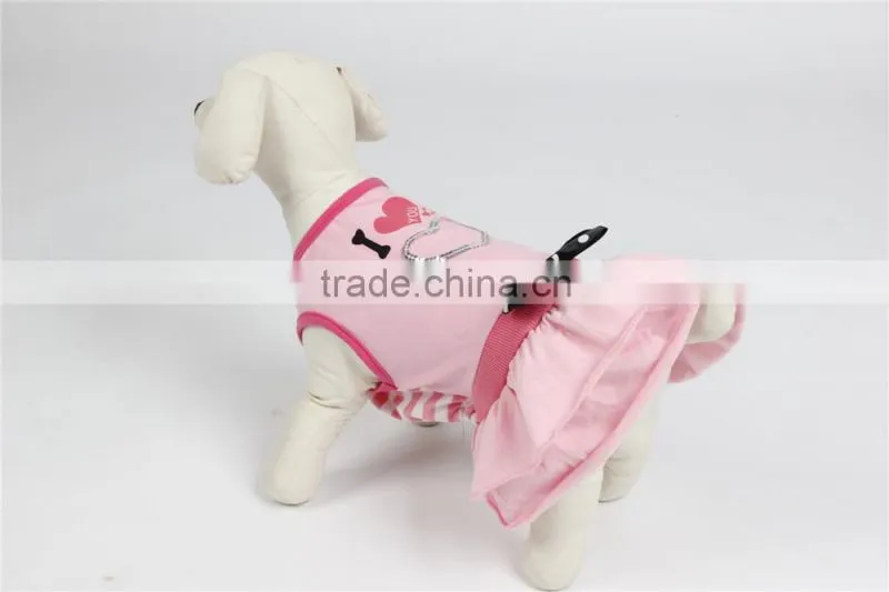 2016 hot sale pet summer t-shirt fashion design pink/grey dog clothes