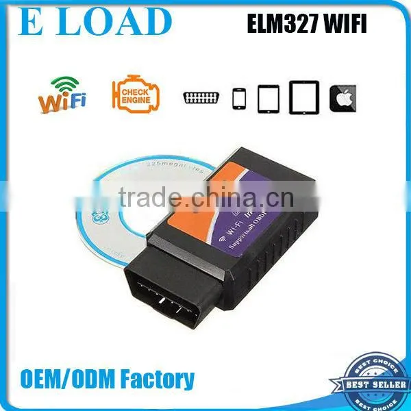 Works on Iphone and Android ELM327 WIFI Scanner OBDII OBD2 Auto Diagnostic Tool low price elm327 WIFI with best quality