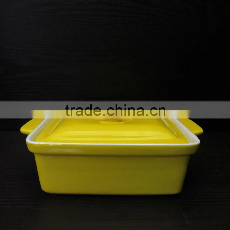 ceramic citron yellow bakeware set