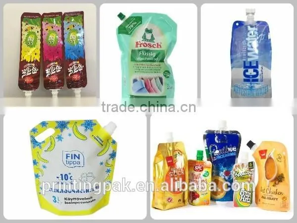 BPA free reusable stand up baby food spout pouch with childproof zip lock