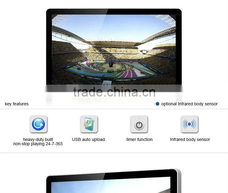 FlintStone 32 inch apple style commercial display, media video player, advertising monitor