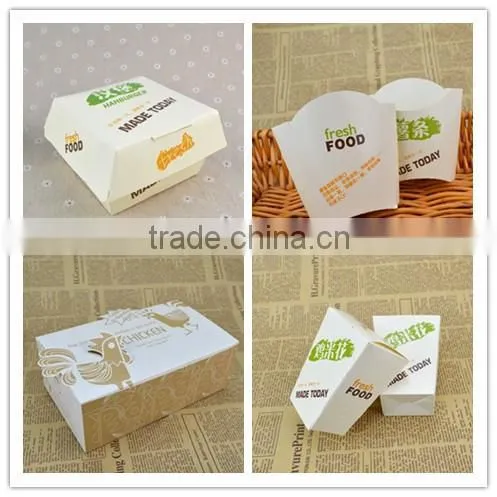Fresh food grade paper hamburger packaging box