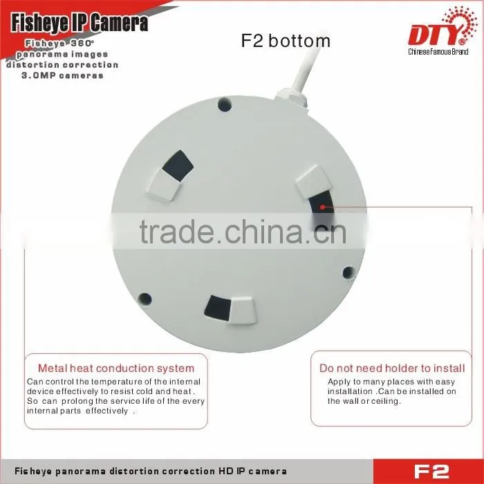 3.0 Megapixel HD Panoramic Fisheye IP Camera,360 degree analog camera,F2