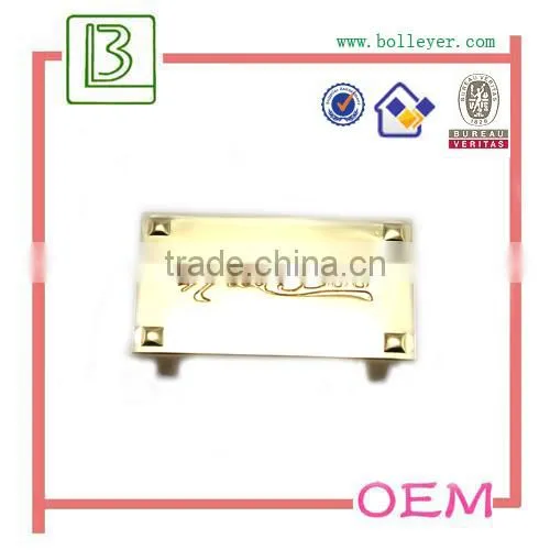 custom metal logo stickers for handbag making