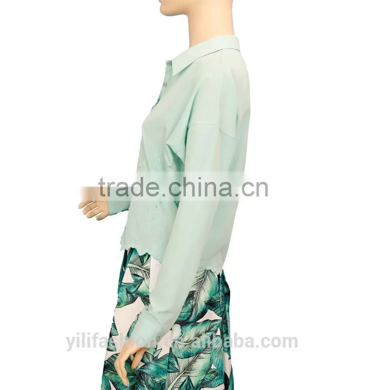 2015 chic bats sleeves blouse,embroidered shirts with long sleeves