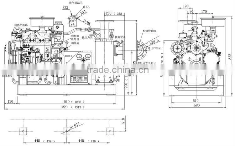marine diesel engine emergency fire water pump set