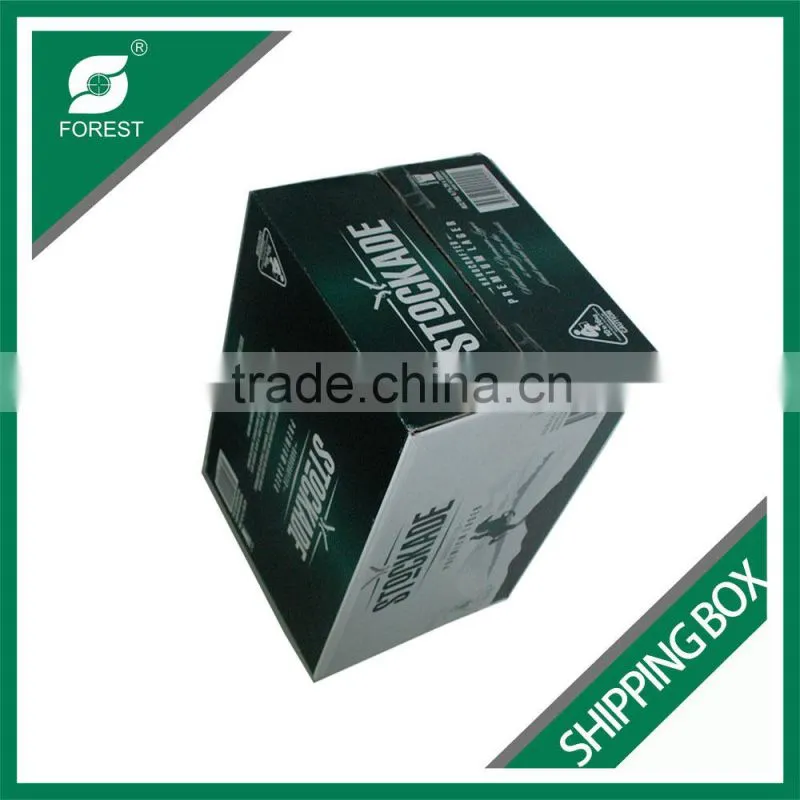 12 BOTTLES BEER PAPER SHIPPING BOX CUSTOM GLOSSY BEER CORRUGATED SHIPPING BOX