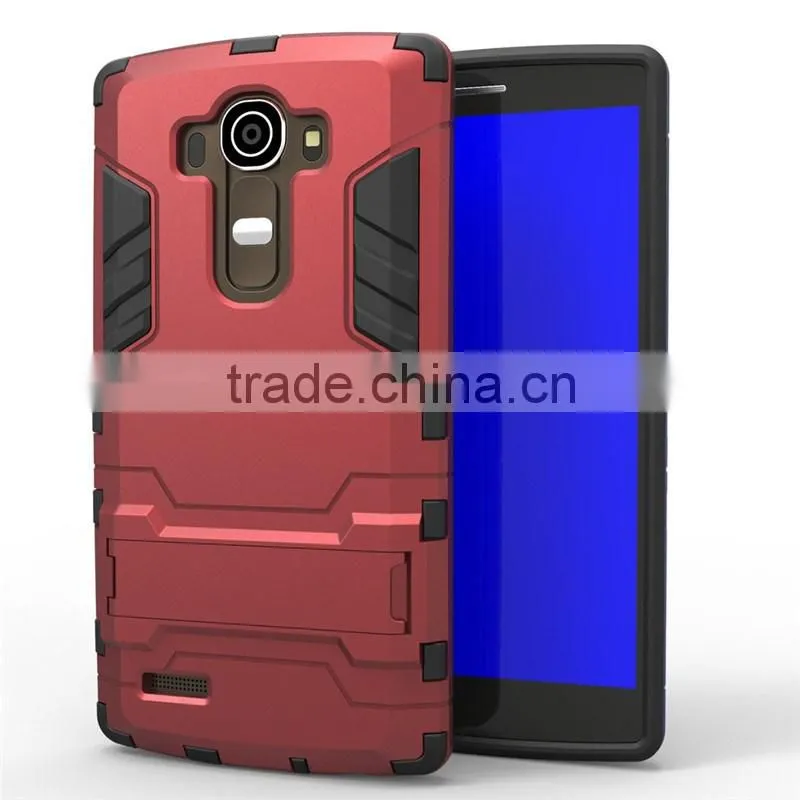 Hot Selling Hybrid Kickstand TPU PC Armor Case Iron Man Cellphone Case For LG G4 Note