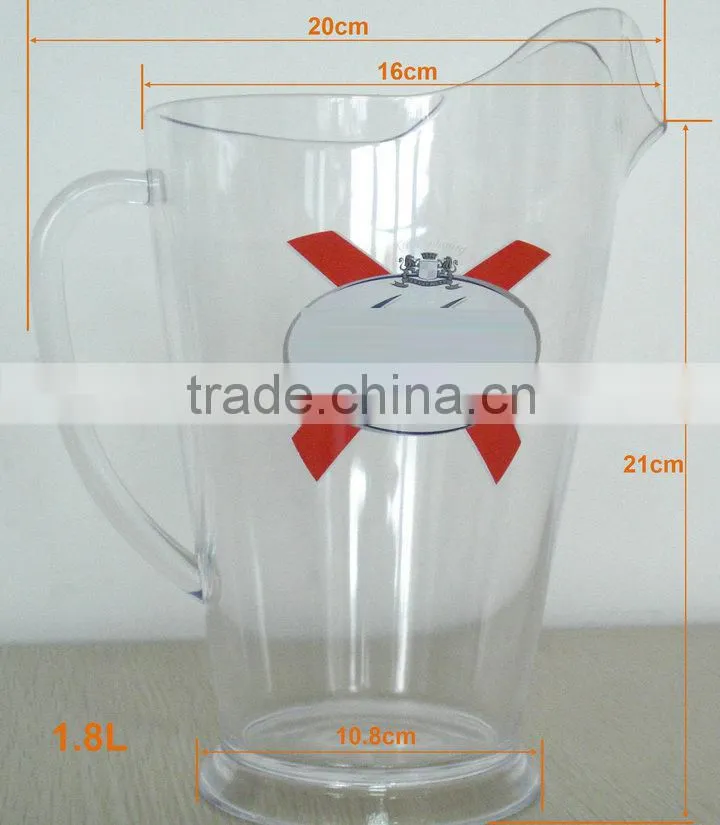 Acrylic plastic juice water infuse pitcher