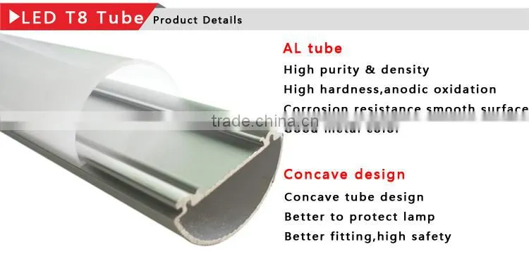 Dimmable 3 Years Warranty 4ft G13 T8 LED Tube 1200mm 18w High Brightness