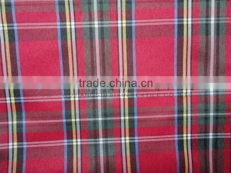 check striped yarn dyed chambray fabric for shirt