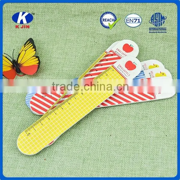 2016 manufacturer custom Color grid wooden ruler at 13cm