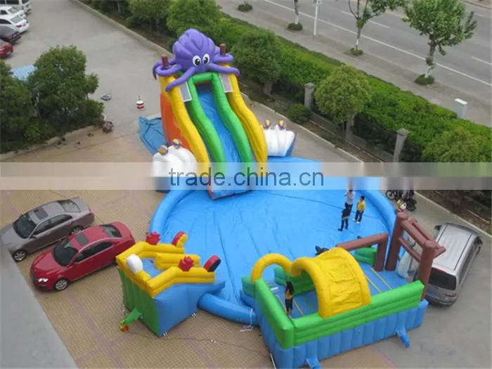 Lanqu inflatable water park with Pool and Slide