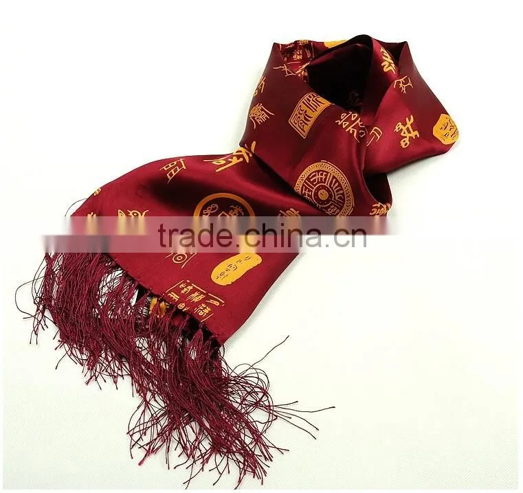 Luxury 100% silk long men scarves customize any design mens scarf