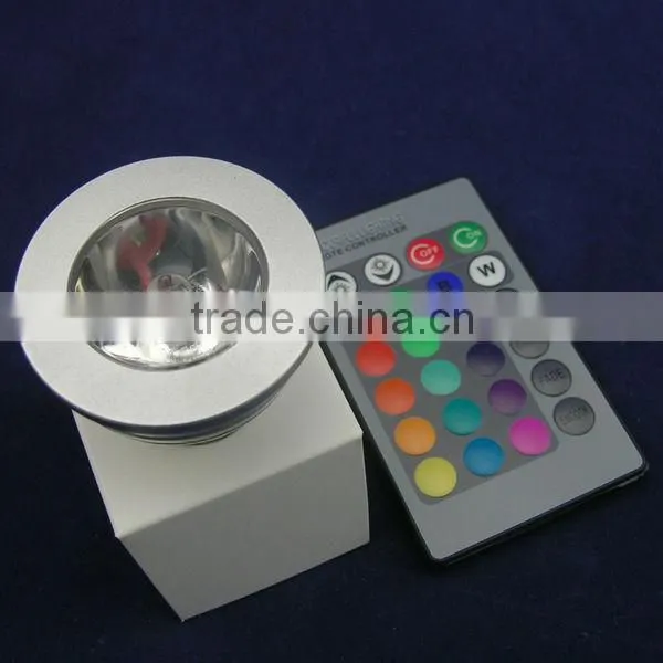 e27/gu10 high power led 3w rgb spotlight