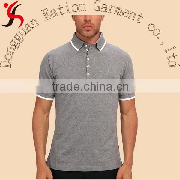 custom design cotton casual double button collar polo shirt for man