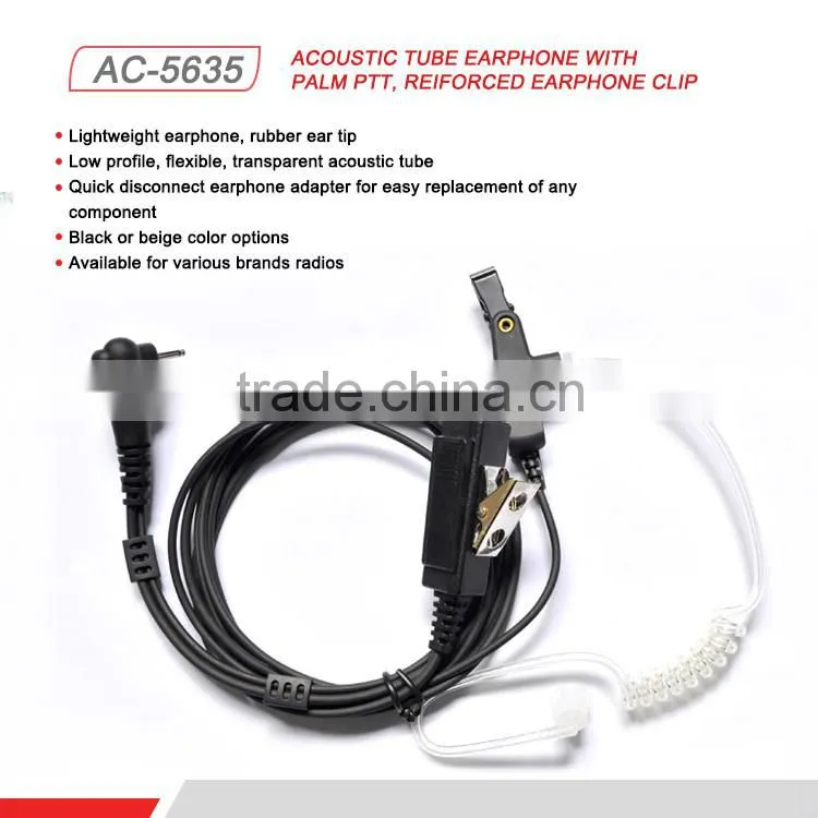 Two Way Radio Headset with Standard PTT Mic Earphone for Radio Receiver