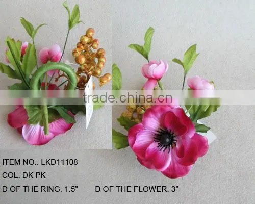artificial handmade foam berries and pine needle napkin ring