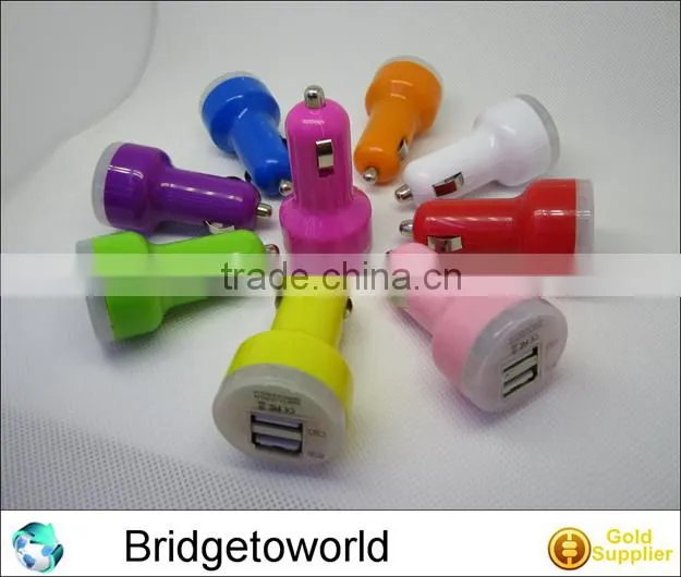 2 in 1 car charger for mobile phone dual usb car charger 2usb car charger
