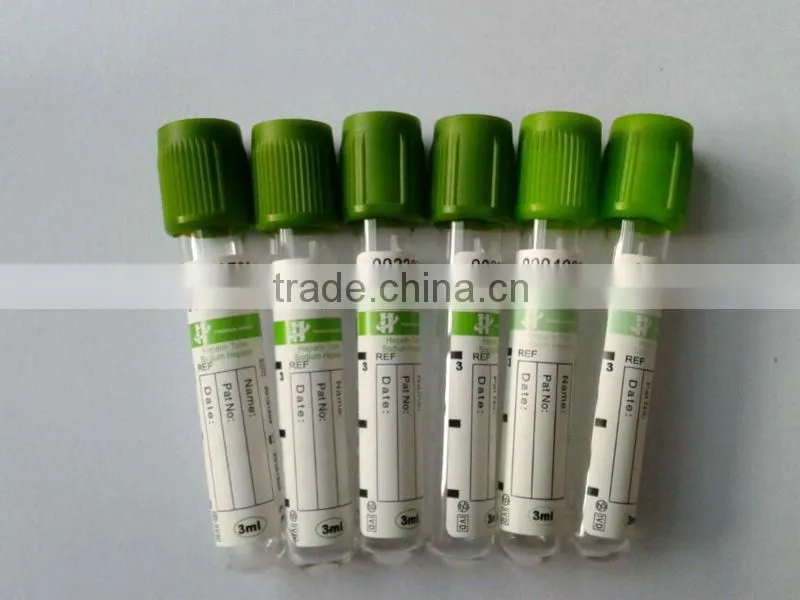 vacuum blood collection tube with lithium heparin additives