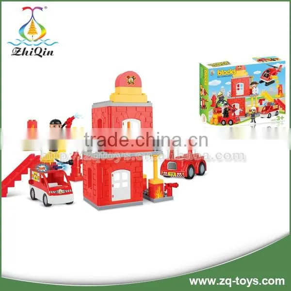 2016 New intelligent toy building blocks toys fire station set