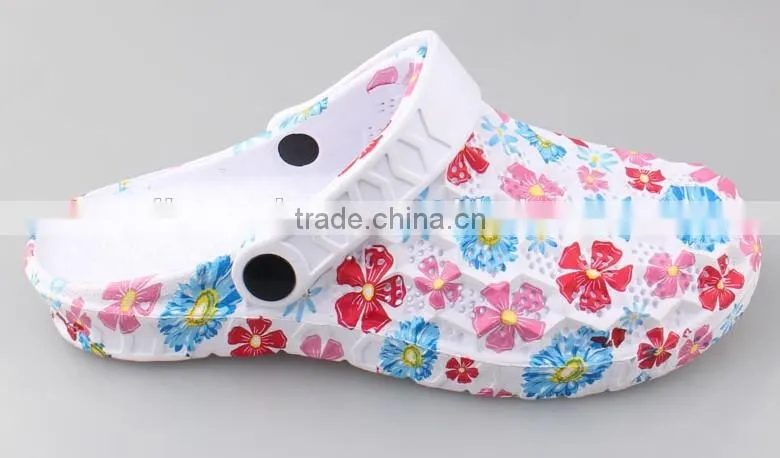 2016 JinJiang Factory New Design Water Transfer Printing EVA Clogs Women EVA Garden Shoes