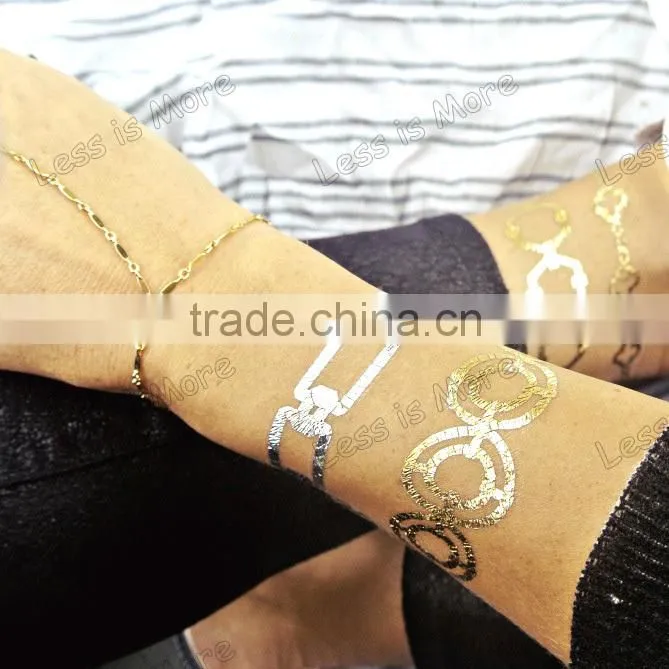 fashion gold & silver body temporary tatoo sticker