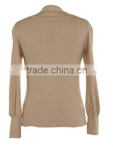 stand collar hotsales bracelet sleeve ladies blouse lace patch work blouse designs