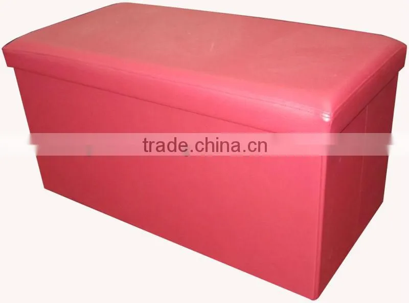 Luxury!Pink PVC Leather foldable storage bench