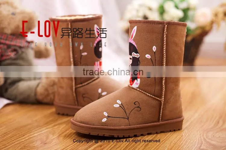 NO.U005LHot sales high quality and cheap woman fur boots